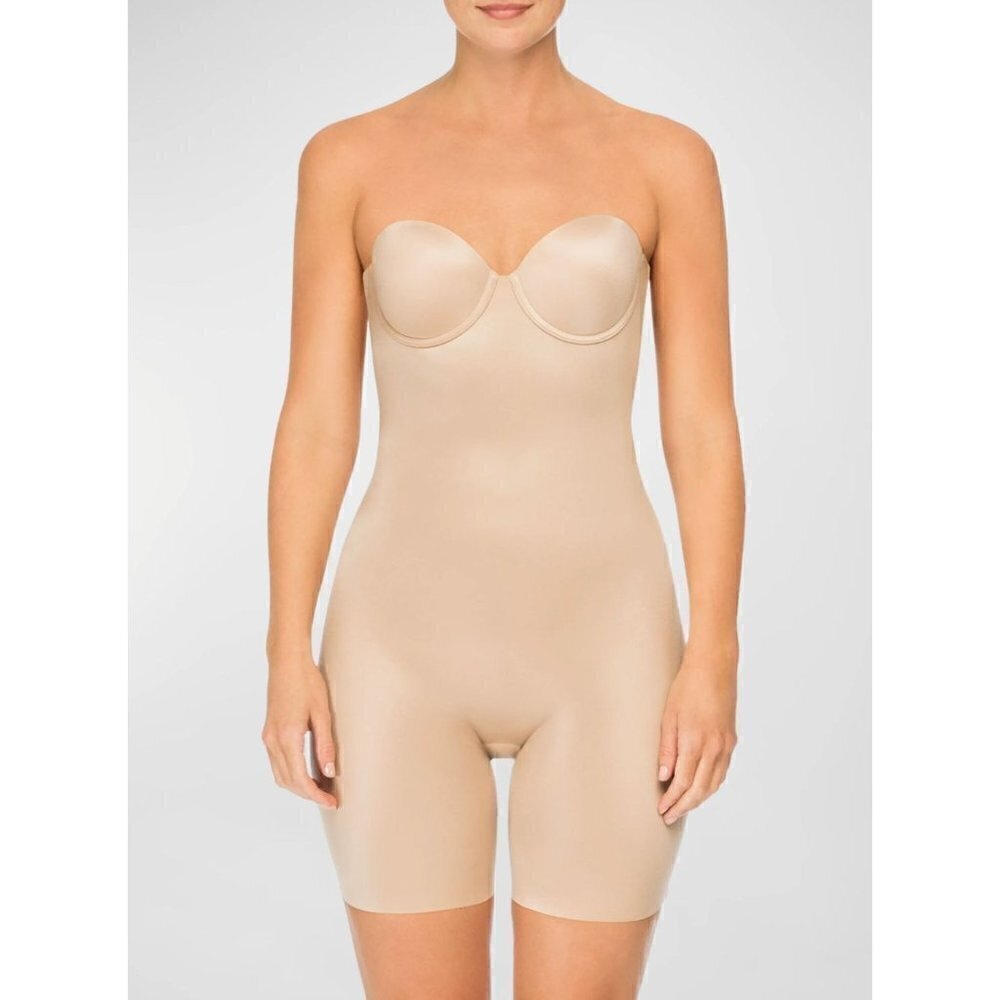 New Spanx Size XL Suit Your Fancy Cupped Mid-Thigh Shaping Bodysuit MSRP $148